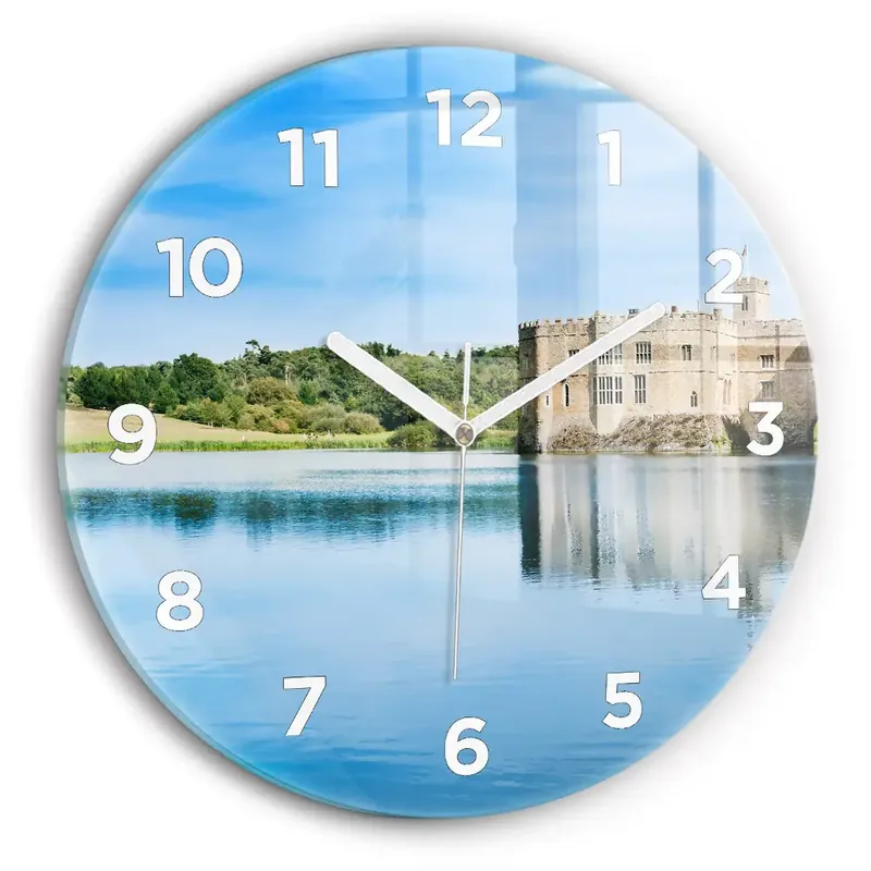 Ceas rotund de perete din sticlă Castelul Leeds Retur gratuit