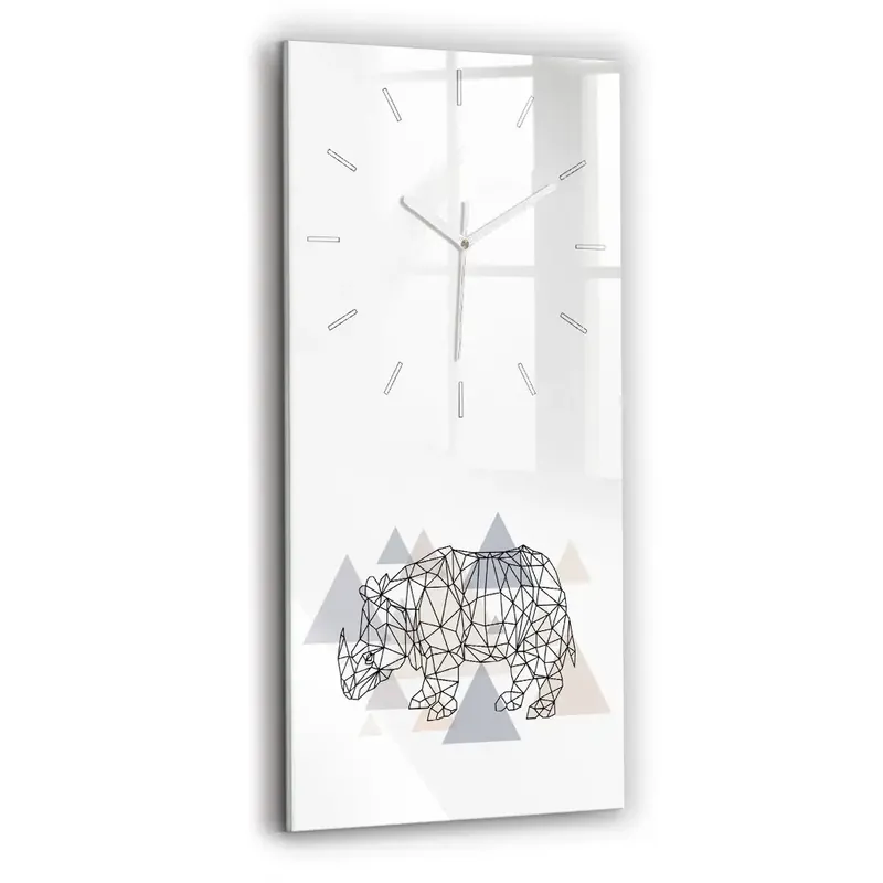 Ceas perete din sticlă dreptunghiular Model Geometric Cumpărături sigure