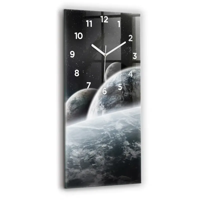 Ceas din sticlă dreptunghiular vertical Spațiul Și Planetele Lichidare de stoc