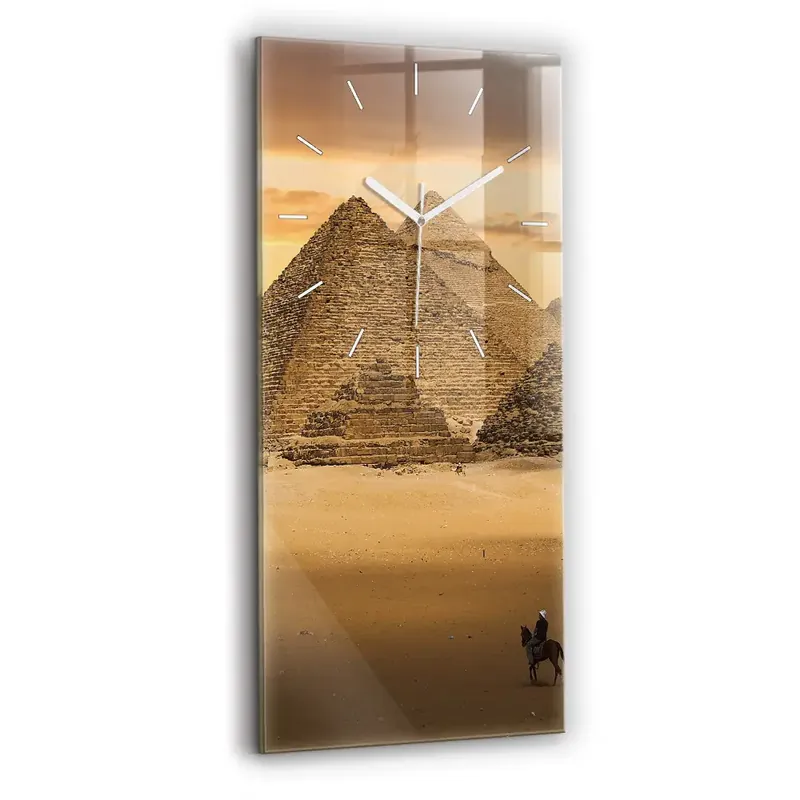 Ceas perete din sticlă dreptunghiular Piramide Și Apus Lichidare de stoc