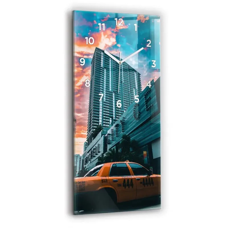 Ceas din sticlă dreptunghiular vertical Miami, Florida Ofertă exclusivă