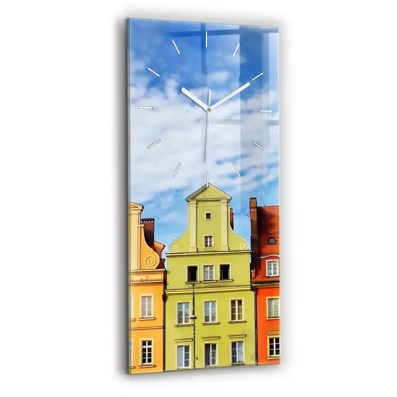 Preț promoțional Ceas perete din sticlă dreptunghiular Wrocław - Orașul Vechi