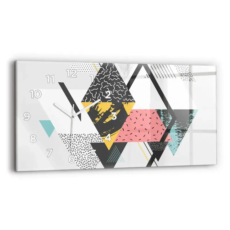 Vezi acum Ceas perete din sticlă orizontale Model geometric