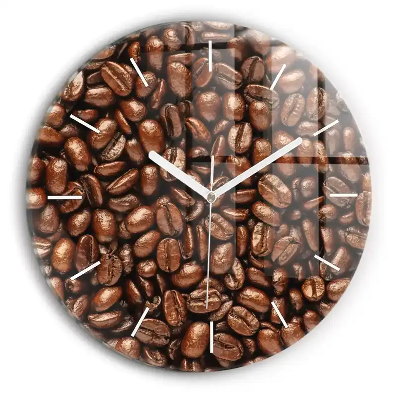 Ceas din sticlă rotund Boabe de cafea Plată securizată