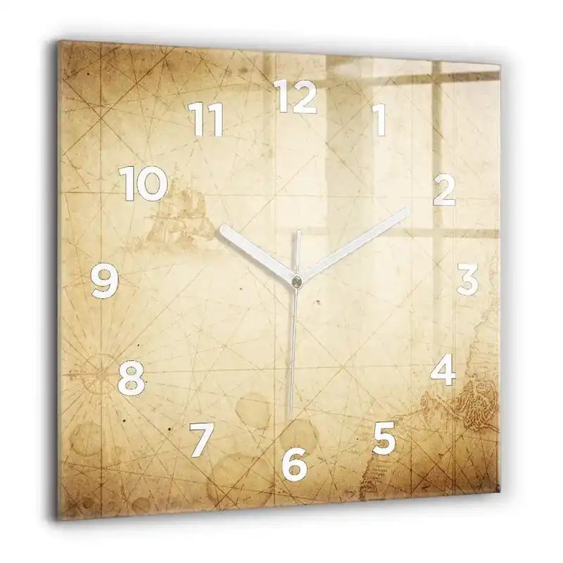 Bestseller Ceas perete din sticlă pătrat Model geometric hipster