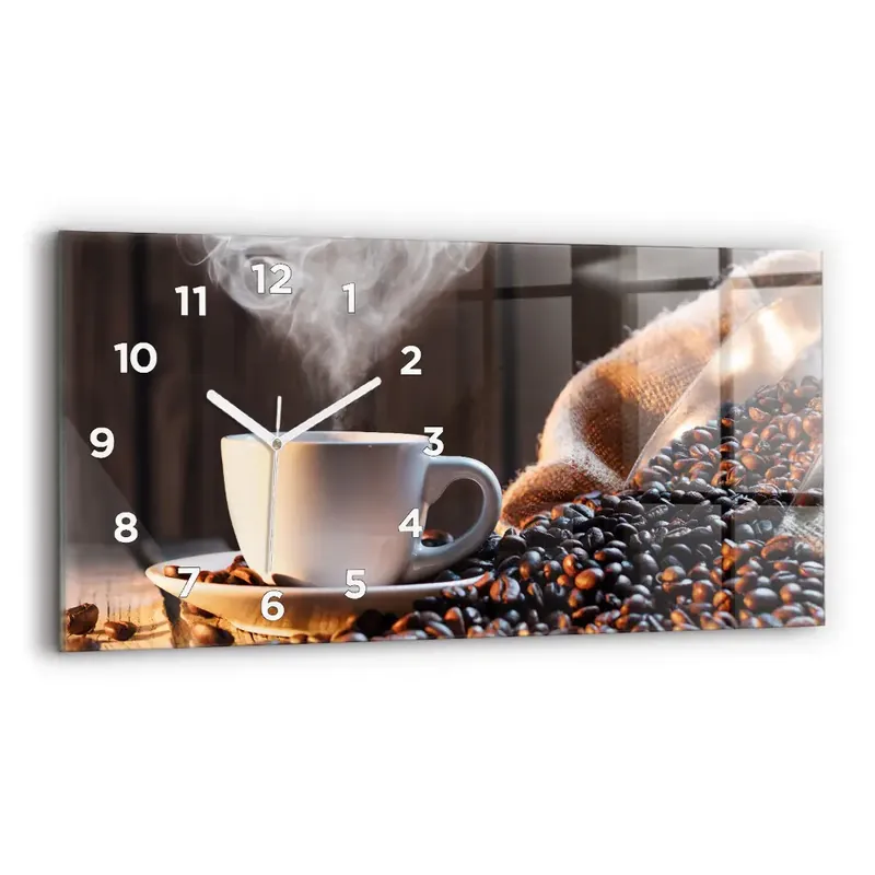 Promoție Ceas perete din sticlă orizontale ceașcă de cafea