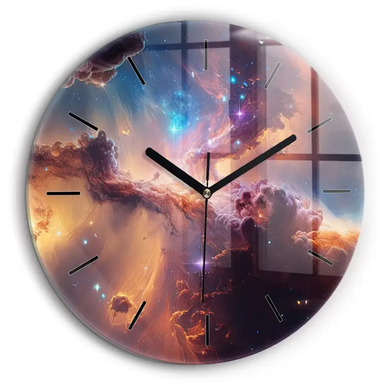 Nu rata Ceas rotund de perete din sticlă Lumea cosmică a stelelor