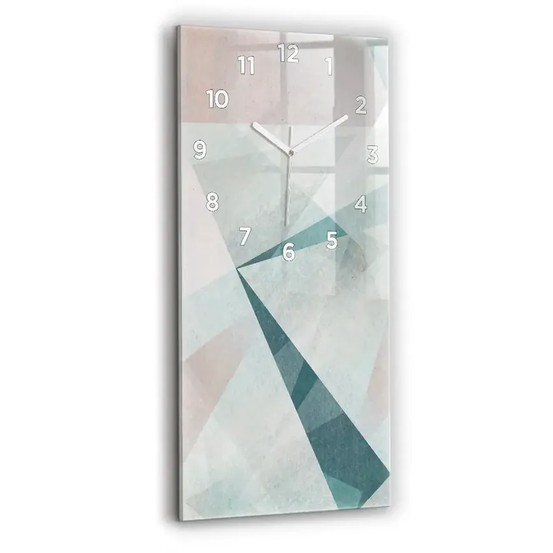 Noutate Ceas de sticlă pe perete vertical Textura Abstractă Triunghiuri