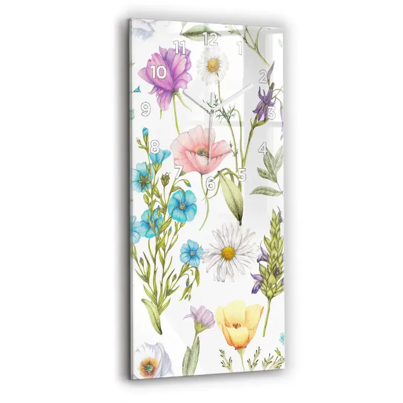 Ofertă de sezon Ceas vertical de perete din sticlă Aranjament Floral