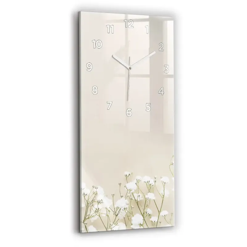 Preț promoțional Ceas de sticlă pe perete vertical Flori De Gypsophila Înflorite