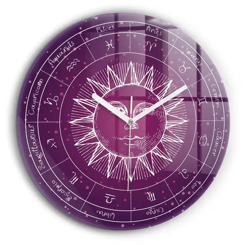 Reduceri Ceas din sticlă rotund Constelații zodiacale