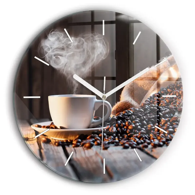 Ceas perete din sticlă rotund ceașcă de cafea Livrare expres