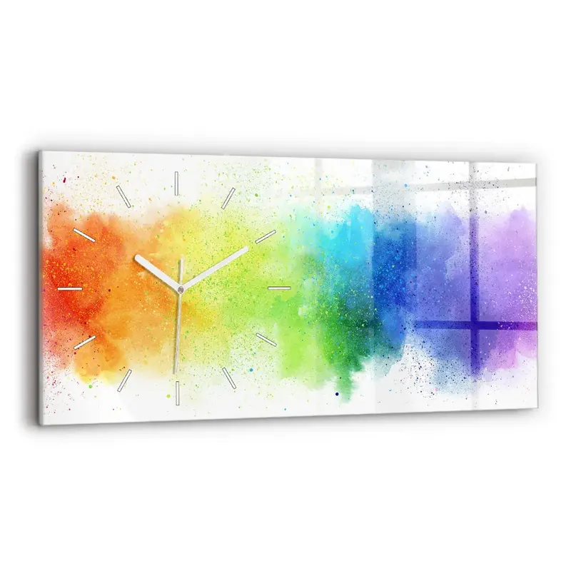 Ofertă de sezon Ceas din sticlă orizontale Curcubeu abstract