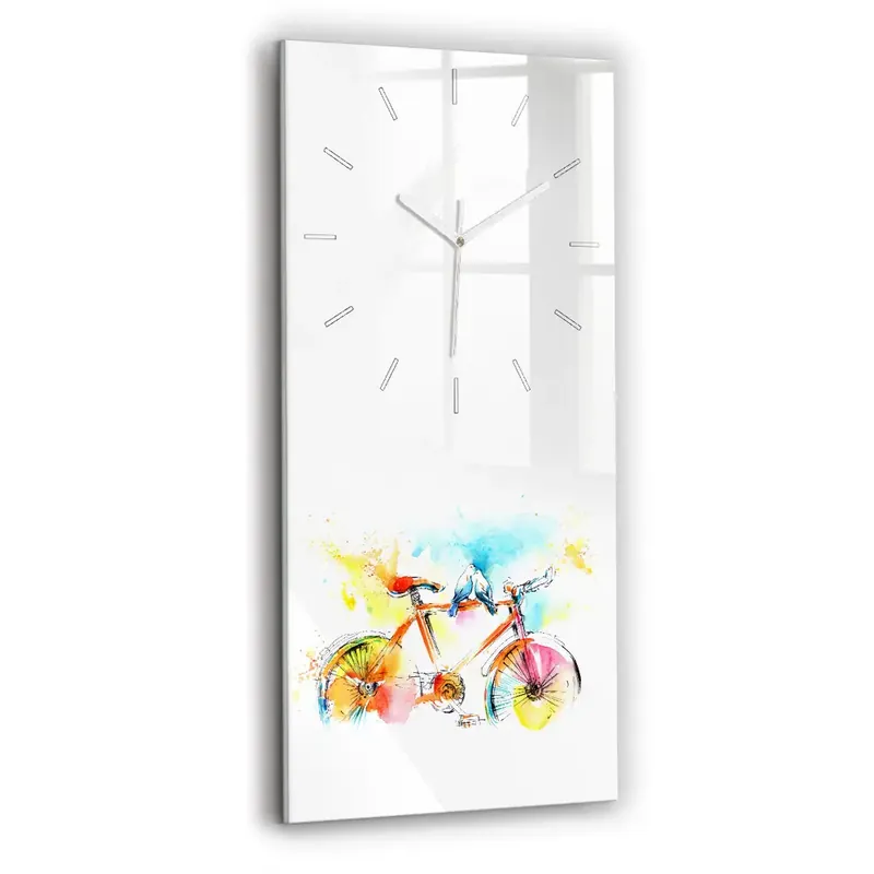 Ceas din sticlă dreptunghiular vertical Bicicleta Pictata Retur gratuit