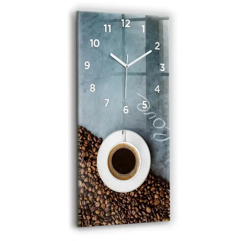 Ceas vertical de perete din sticlă Ceașcă De Cafea Disponibil imediat