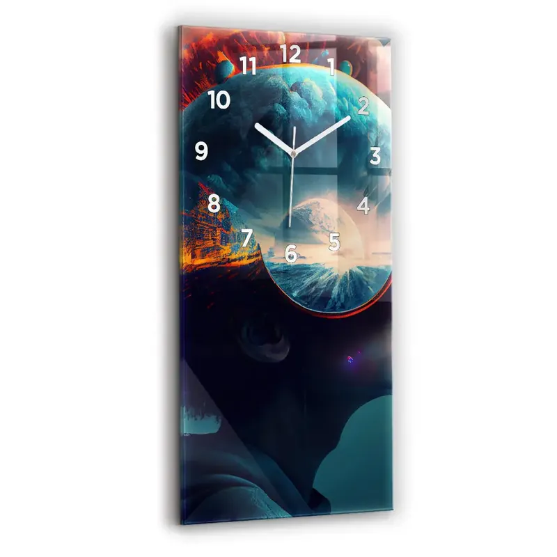 Chilipir Ceas din sticlă dreptunghiular vertical Lumea Futuristă