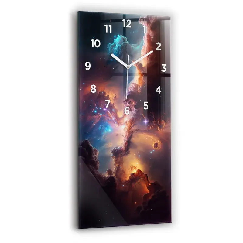 Premium Ceas vertical de perete din sticlă Lumea Cosmică A Stelelor