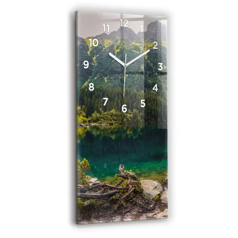 Discount Ceas vertical de perete din sticlă Morskie Oko În Munții Tatra