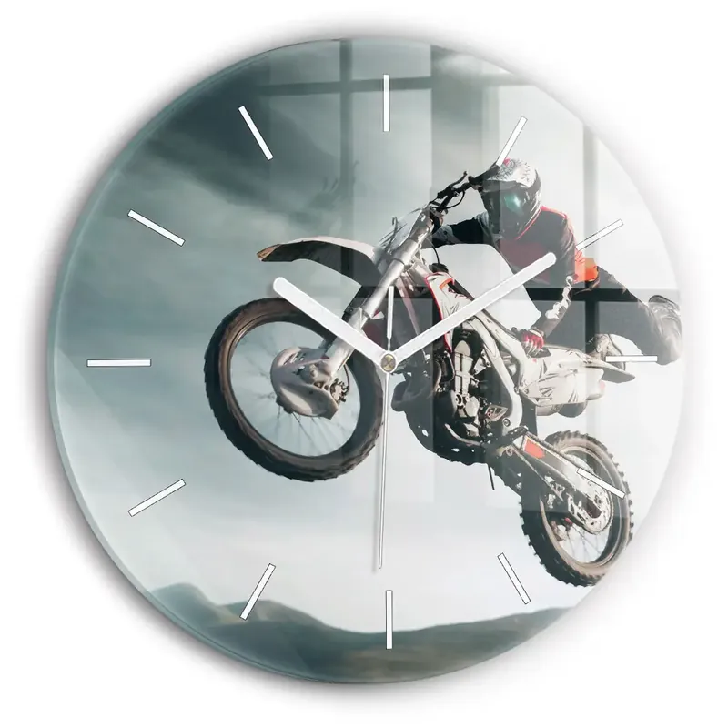 Premium Ceas rotund de perete din sticlă Stilul motor Adrenalina