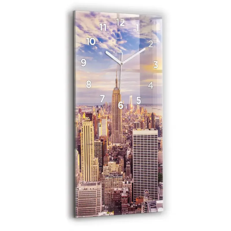 Cumpără online Ceas din sticlă dreptunghiular vertical Apus De Soare New York