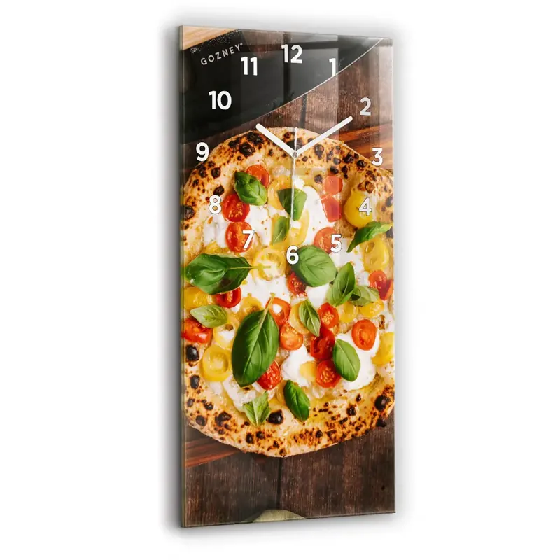 Ceas de sticlă pe perete vertical Pizza Italiană Preț promoțional