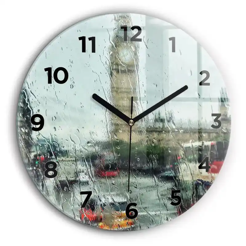 Londra ploioasă Ceas din sticlă rotund Noutate