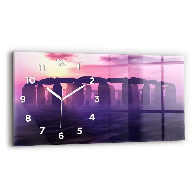 Nu rata Ceas orizontale de perete din sticlă Apus de soare la Stonehenge