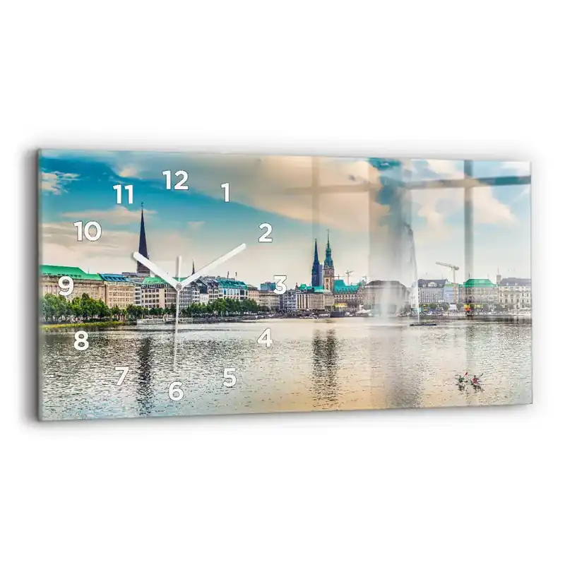 Preț redus Ceas din sticlă orizontale Binnenalster din Hamburg