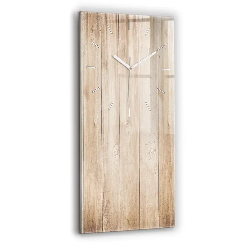 Ceas de sticlă pe perete vertical Textura Din Lemn Mai ieftin