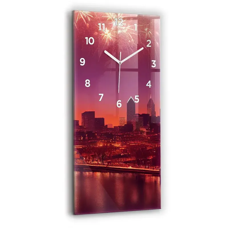 Ofertă de sezon Ceas din sticlă dreptunghiular vertical Oraș Noaptea În Philadelphia