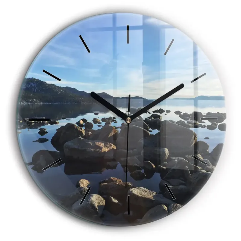 Ceas rotund de perete din sticlă Vedere la mare Ofertă limitată