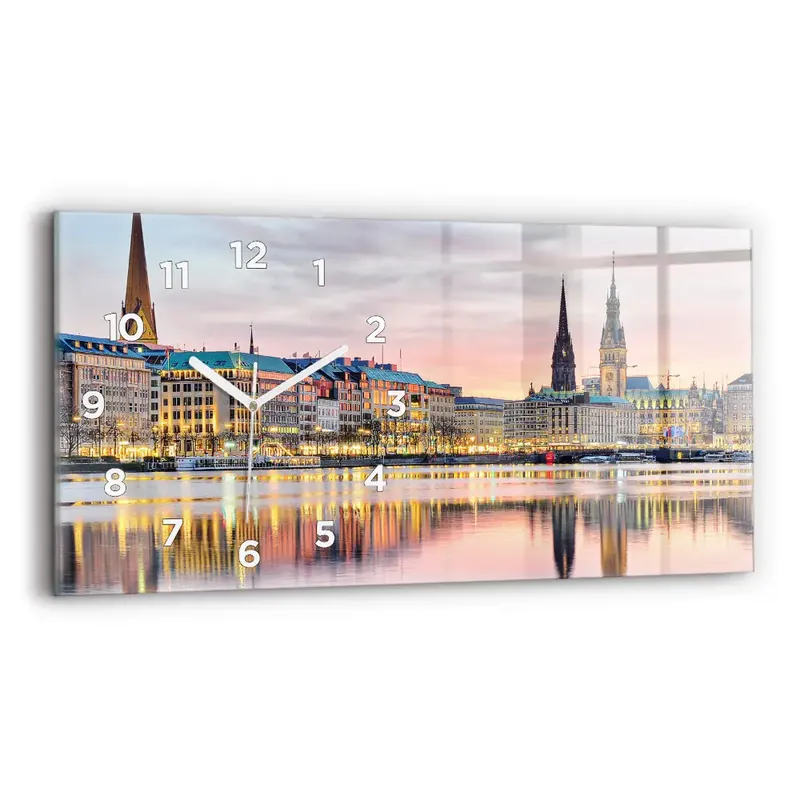 Reducere de preț Ceas de sticlă pe perete orizontale Alster în Hamburg