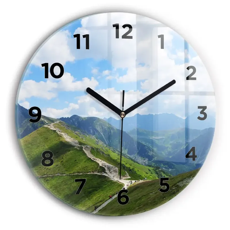 Ceas rotund de perete din sticlă Kasprowy Wierch Zakopane Preț redus