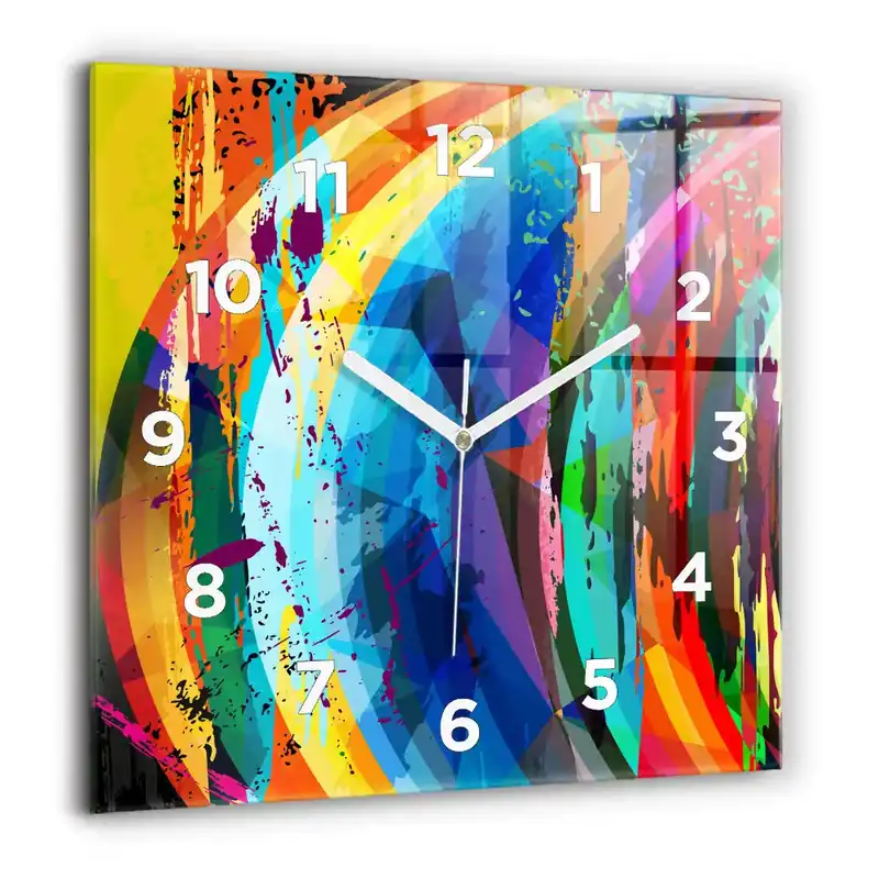 Ceas perete din sticlă pătrat Portret de femeie abstract Chilipir