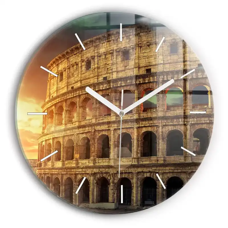 Livrare expres Ceas perete din sticlă rotund Colosseumul Roman
