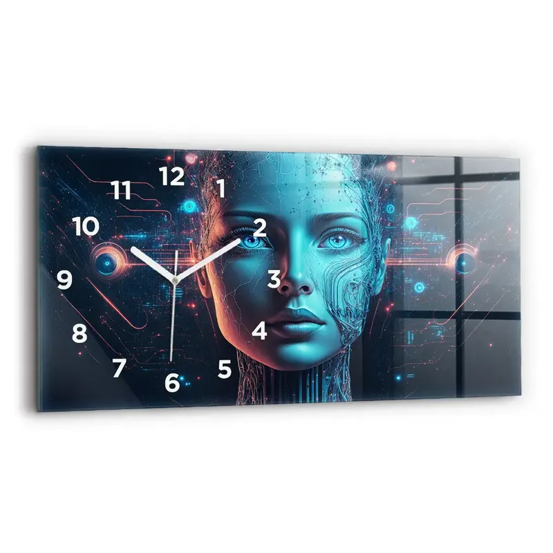 Livrare expres Ceas perete din sticlă orizontale Inteligenţă artificială