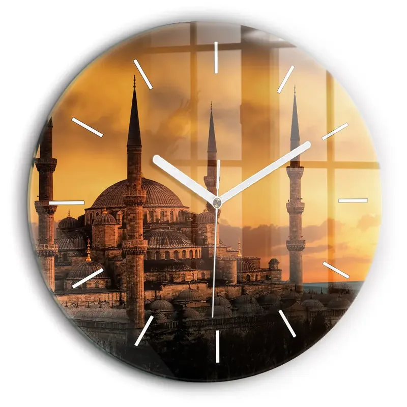 Chilipir Ceas rotund de perete din sticlă Moscheea din Istanbul