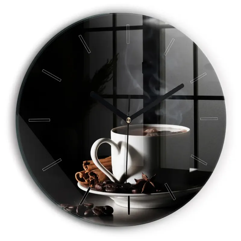 Cumpărături sigure ceașcă de cafea Ceas din sticlă rotund