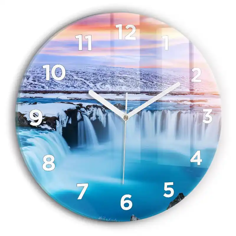 Doar azi Ceas din sticlă rotund Cascada Godafoss Islanda