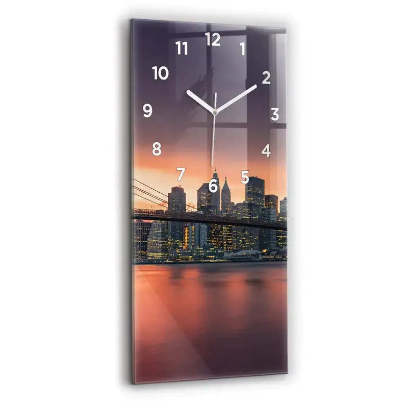 Ceas din sticlă dreptunghiular vertical East River Din New York Super ofertă