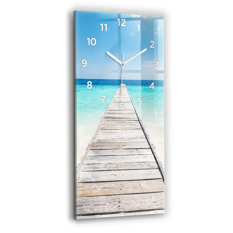 Preț redus Ceas de sticlă pe perete vertical Insula Tropicala