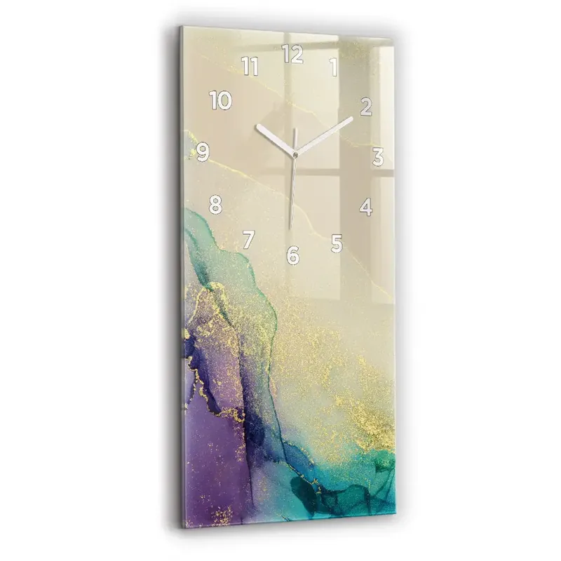 Ceas de sticlă pe perete vertical Abstracția Culorilor Reducere specială
