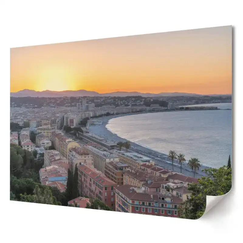 Plată sigură Poster stilizat pentru living Apus de soare peste Nisa