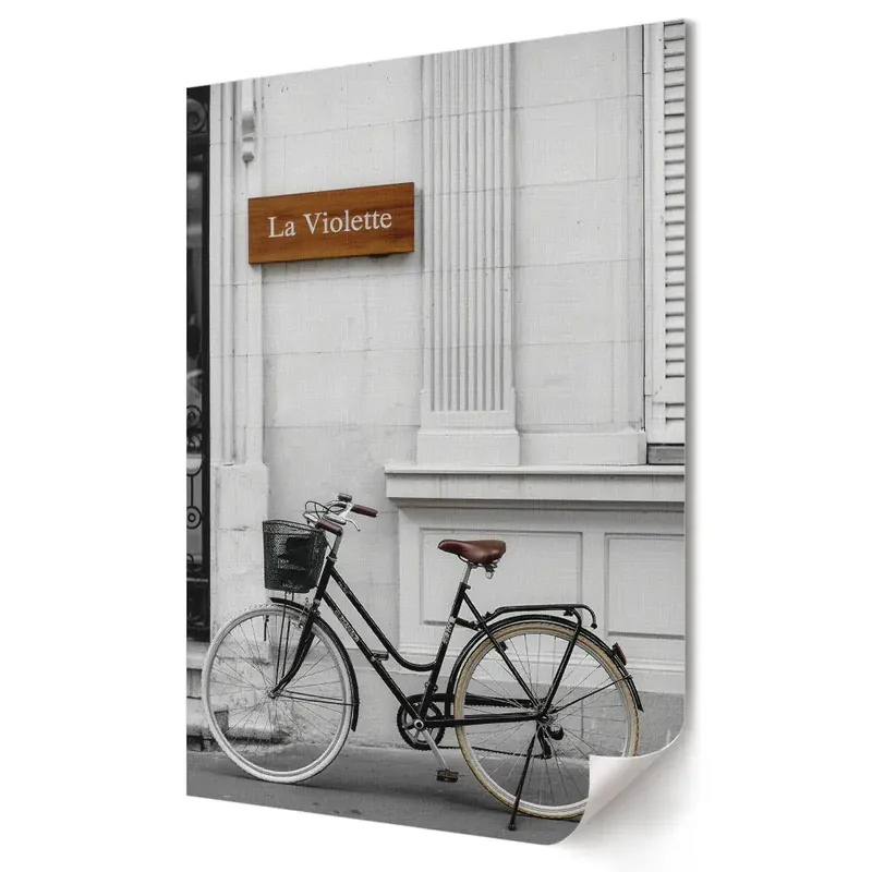 Tablou canvas Farmecul străzii franceze cu bicicletă Reducere specială