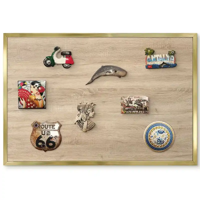 Ultima șansă Tablă metalică de perete cu ramă din lemn bej