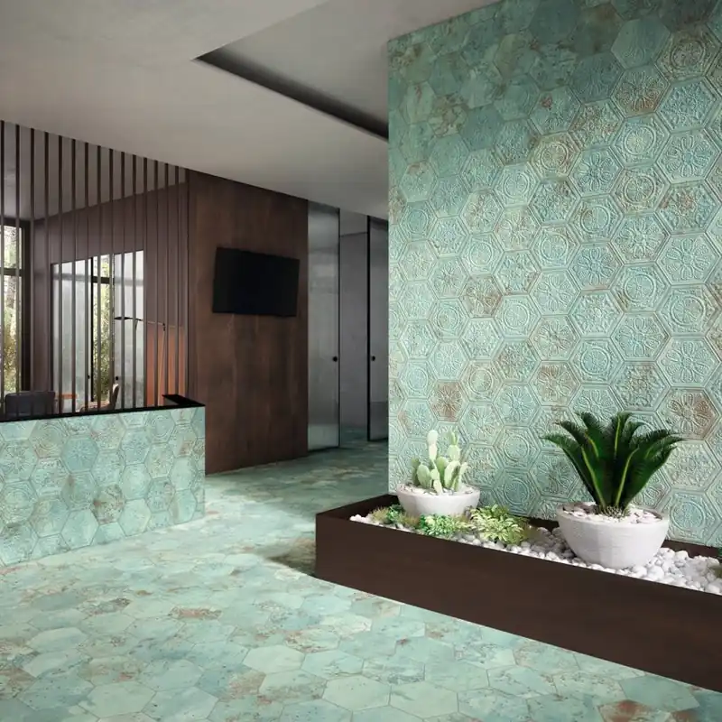 Gresie/Faianta Apavisa Zinc Green Hexagon 25x30 cm Comandă acum