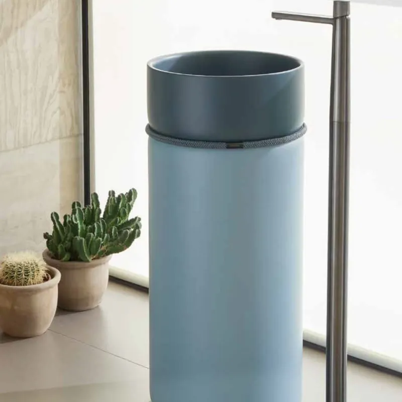 Lavoar freestanding Sanycces Tempo albastru mat cu franghie Calitate înaltă