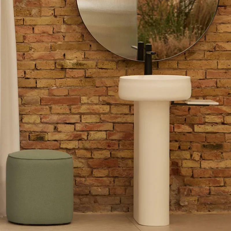 Discount Lavoar freestanding Sanycces Duna alb mat cu piedestal la perete