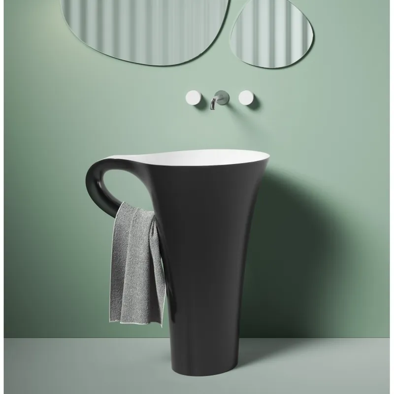 Lavoar freestanding Artceram Cup, negru-alb Cumpără online