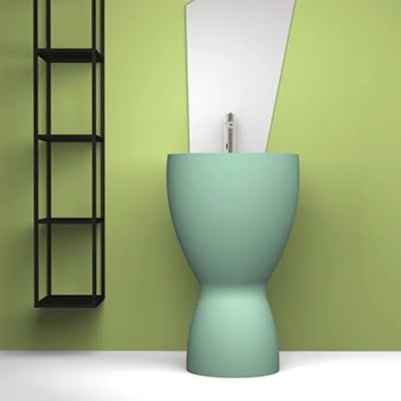 Lavoar freestanding Eto Ceramiche Bobo 54x38 cm, acqua mat Popular